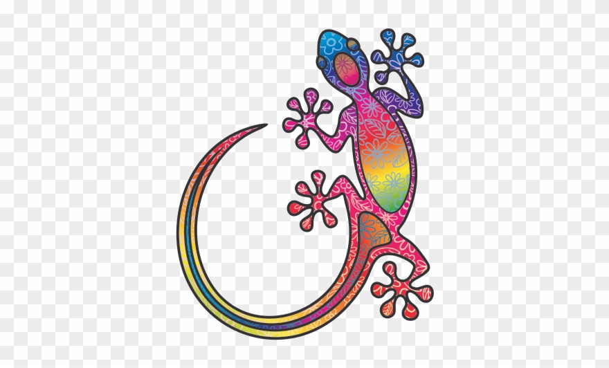Colorful Clipart Gecko - Hd Colorful Lizard Clipart - Png Download