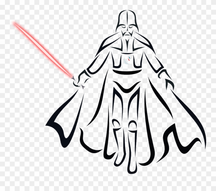 968 X 826 4 0 - Darth Vader Line Art Clipart