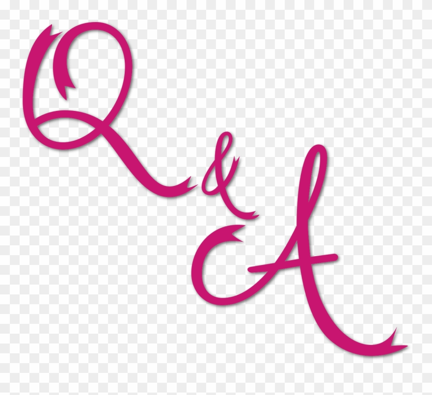 Large Pink Letters Q And A - Calligraphy Clipart