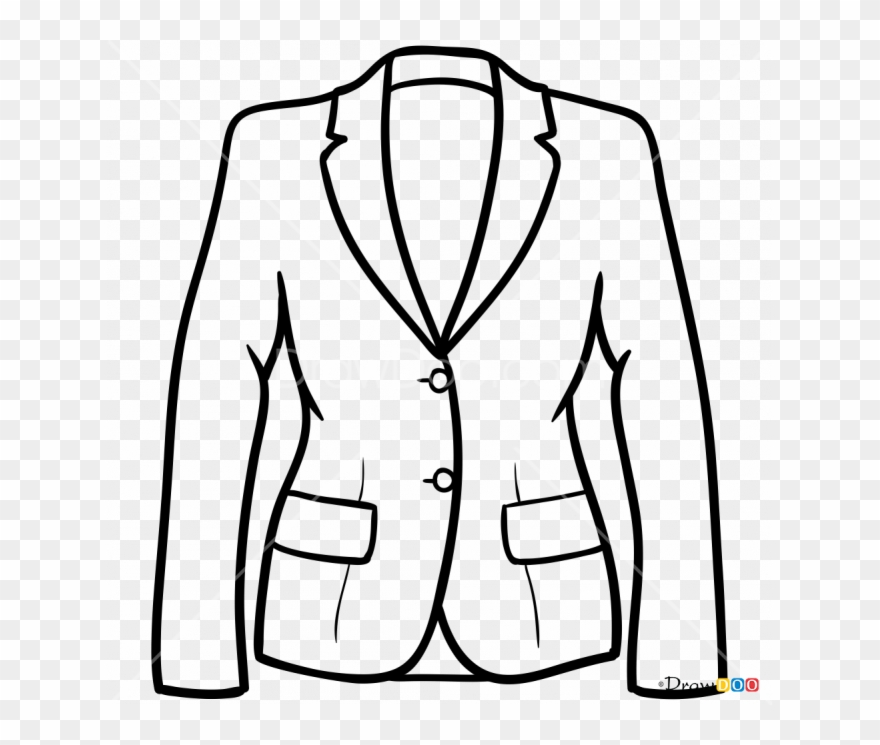 665 X 665 4 0 - Ladies Jacket Line Art Clipart
