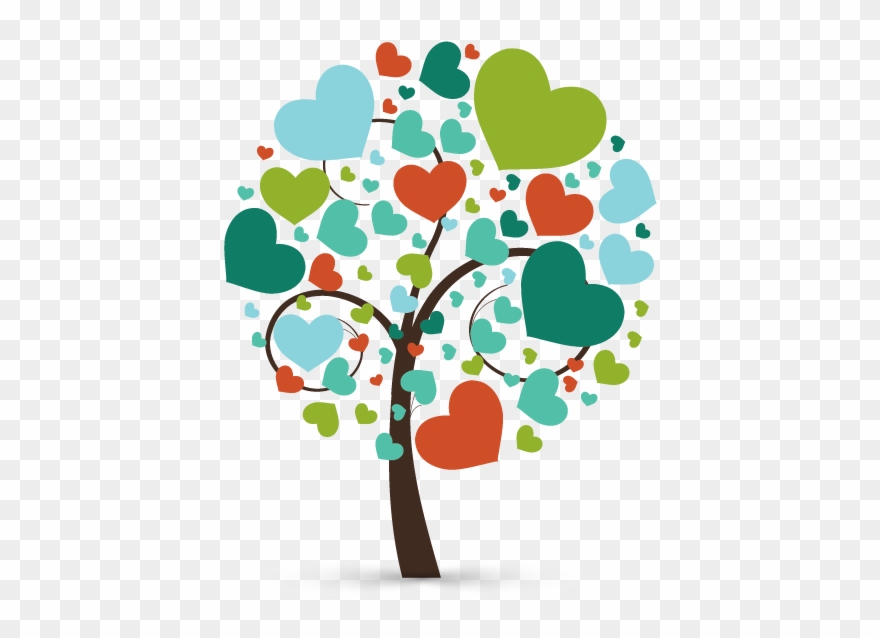 Tree With Hearts Logo Clipart