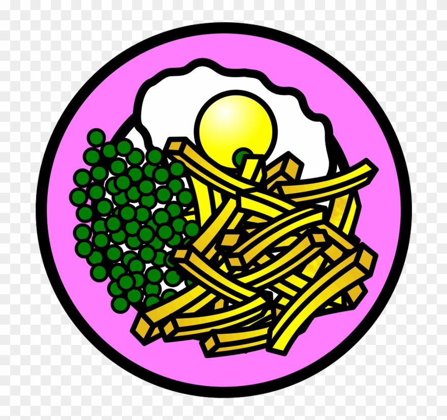 Egg Chips And Peas Clipart