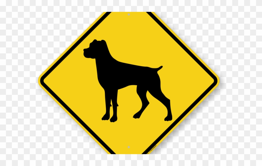 Wild Dog Clipart Security Dog - Beware Of Great Dane Sign - Png Download