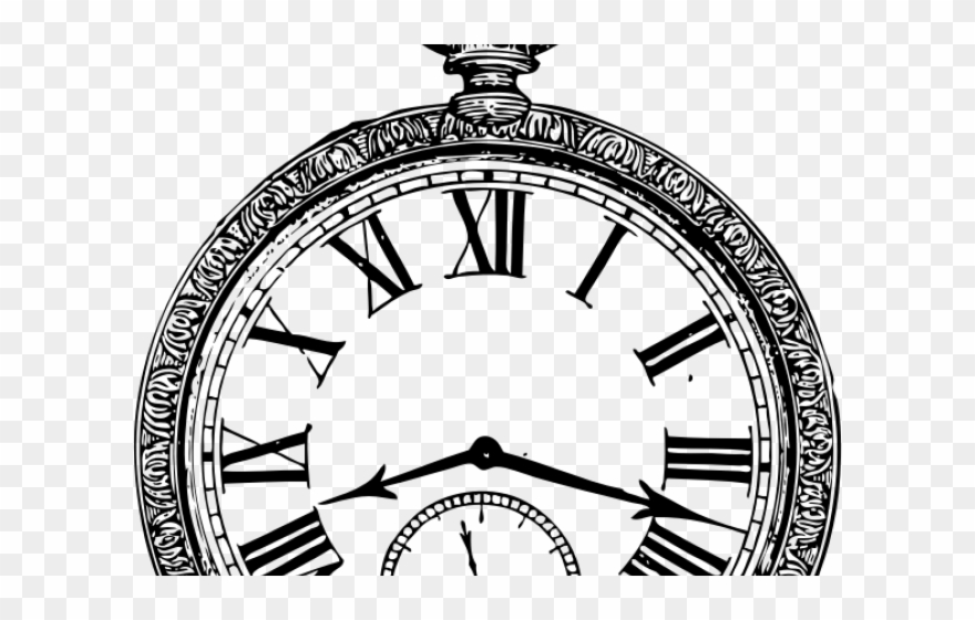 Drawn Pocket Watch Clockface - Alice In Wonderland Pocket Watch Drawing Clipart