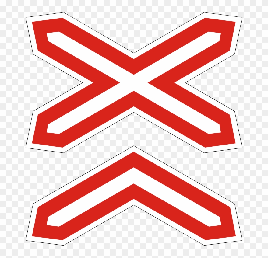 30 Warning-railroad With Two Or More Tracks - Traffic Sign Clipart