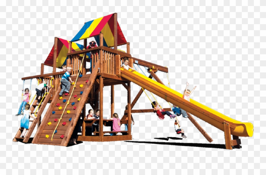 Rainbow Swingsets Clubhouse Backyard Playworld Omaha - Play Clipart