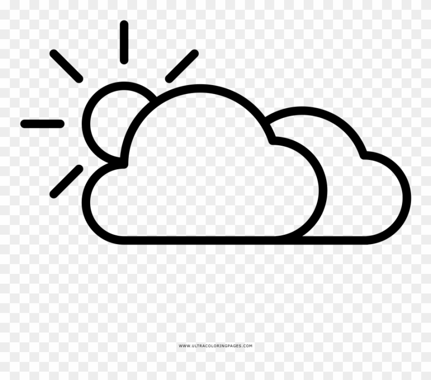 Double Cloud Coloring Page - Line Art Clipart