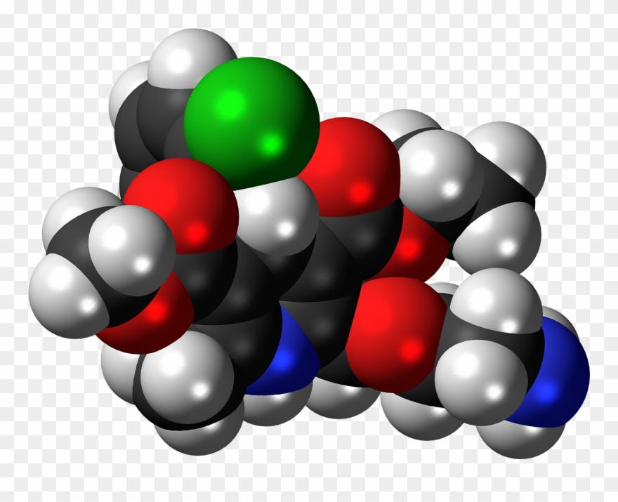 Levamlodipine Molecule Spacefill - Illustration Clipart