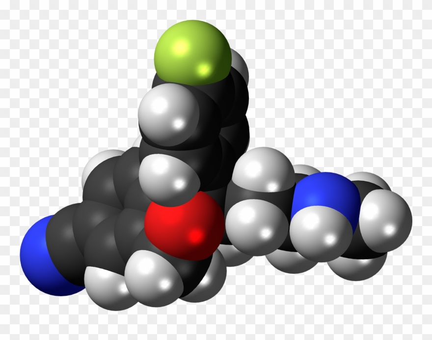 Desmethylcitalopram Molecule Spacefill - Illustration Clipart