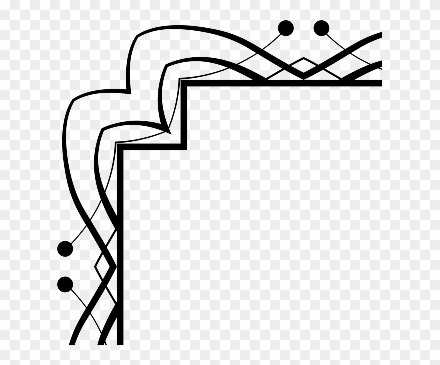 Ornamental Vintage Corner - Line Art Clipart