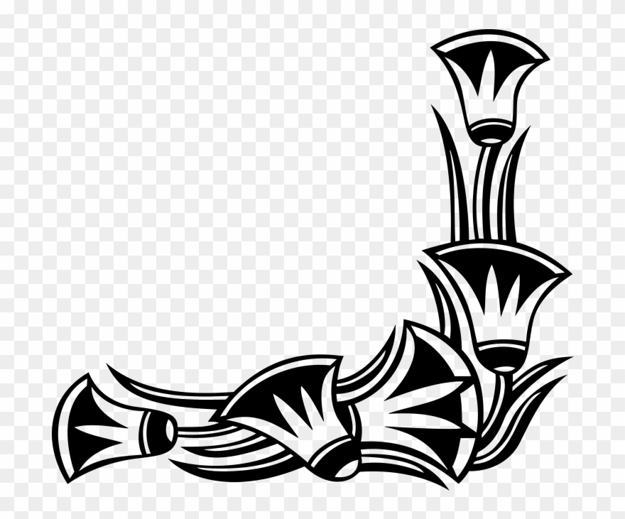 Ornamental Vintage Corner - Egyptian Border Clip Art - Png Download