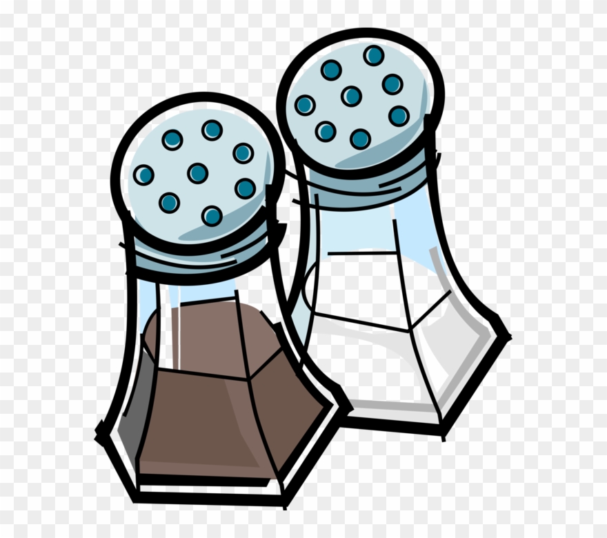 Vector Illustration Of Kitchen Condiment Dispenser - Salt And Pepper Shakers Clip - Png Download