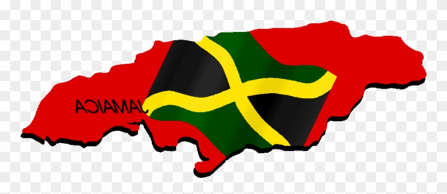 Clipart Of Jamaica, Jamaican Map And Abaniko - Flag - Png Download