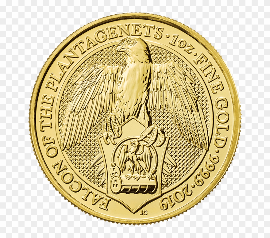 The Queen's Beasts 2019 Falcon 1 Oz Gold Coin - Currency Gold Coins Clipart