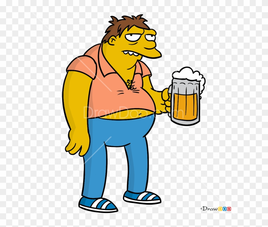 Simpsons Drawing Barney - Barney Gumble Clipart