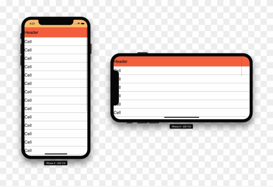 Transparent Cell Transparent Background - Ios 11 Table View Clipart