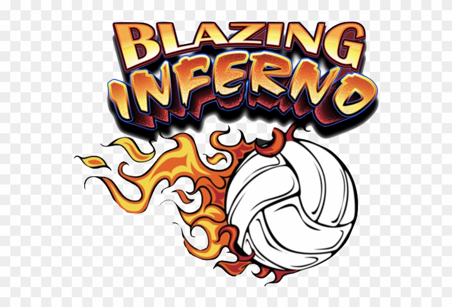 10u Blazing Inferno - Softball With Flames Clipart