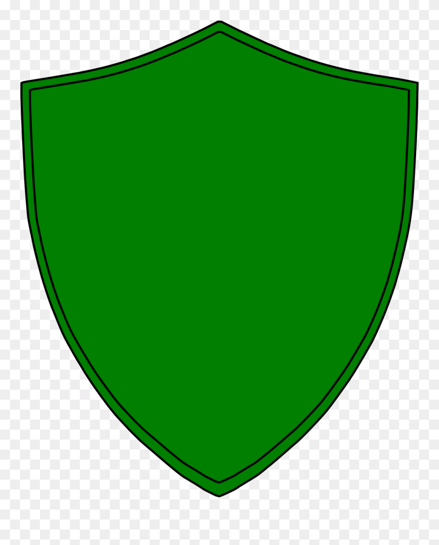 Free Shield Clipart - Green And Black Shield - Png Download