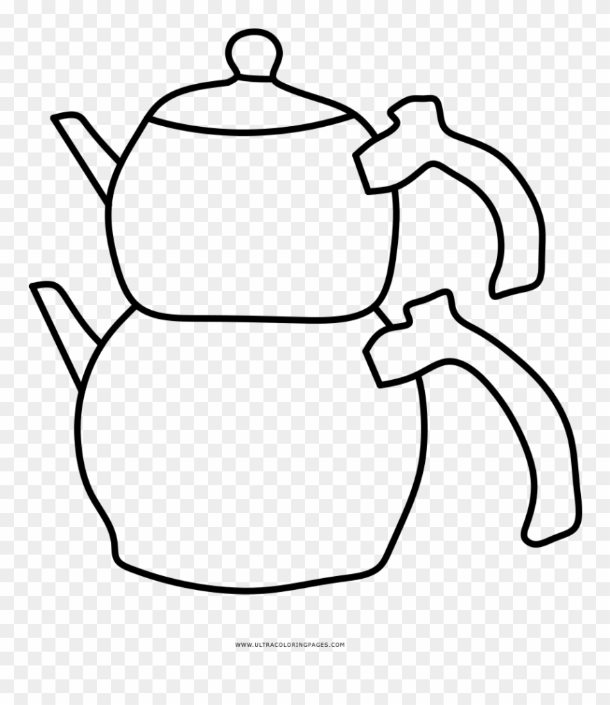 Largest Teapot Coloring Page Turkish Ultra Pages - Line Art Clipart