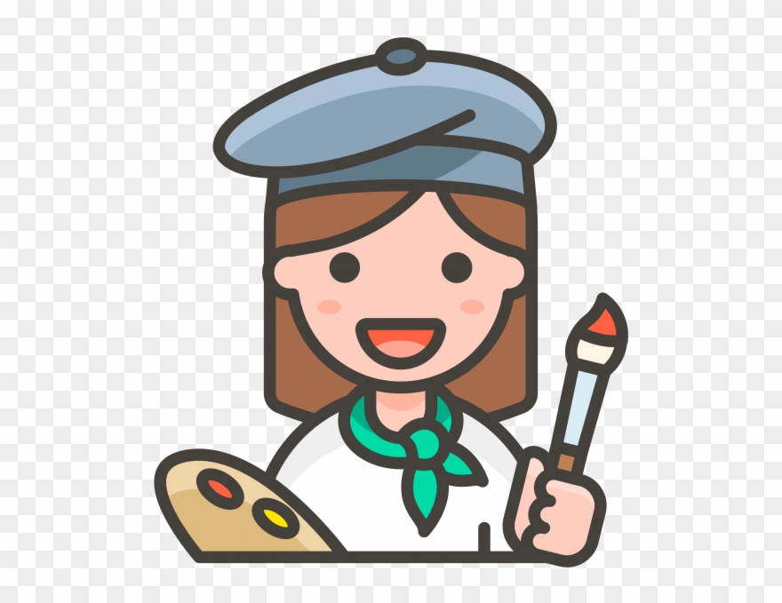 Painter Woman Emoji - Artist Icon Clipart