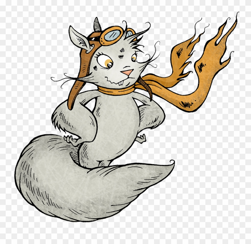 Flying Squirrel - Color - Cartoon Clipart
