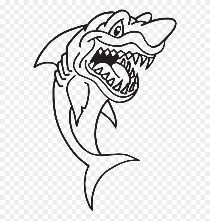14626 - Cartoon Shark Clipart