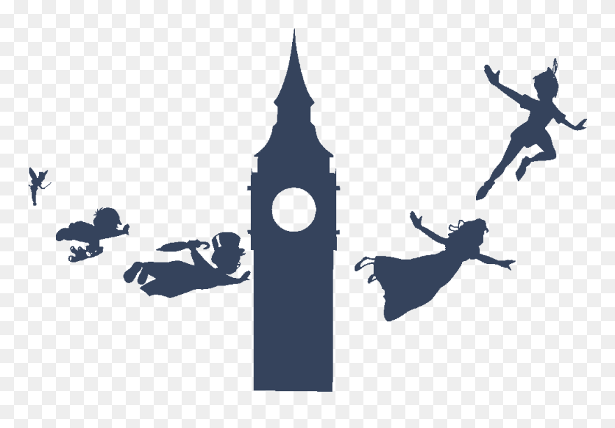 Peter Pan Silhouette Png - Peter Pan Flying Silhouette Clipart