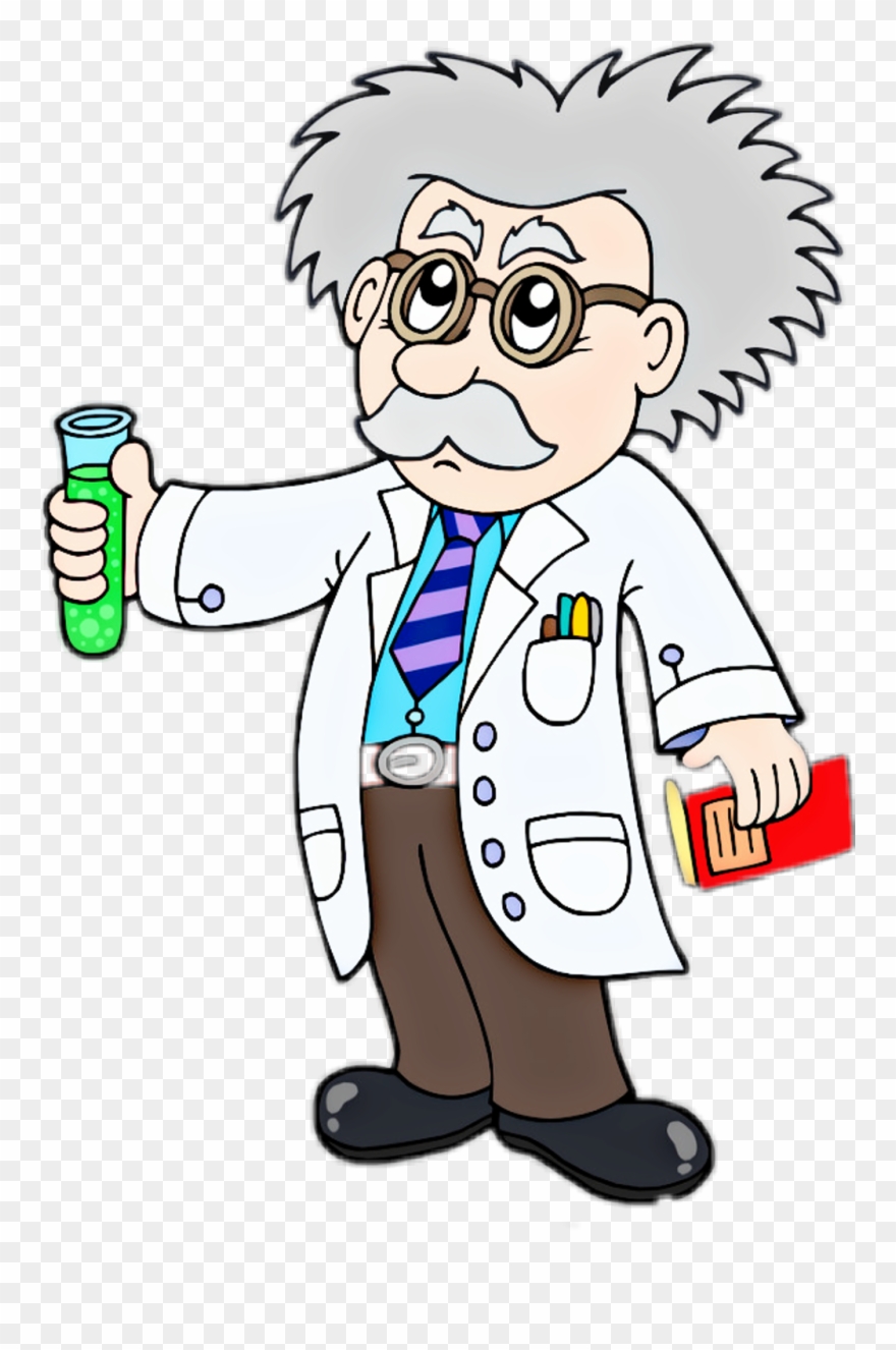 Chemist Sticker - Cartoon Scientist Clipart