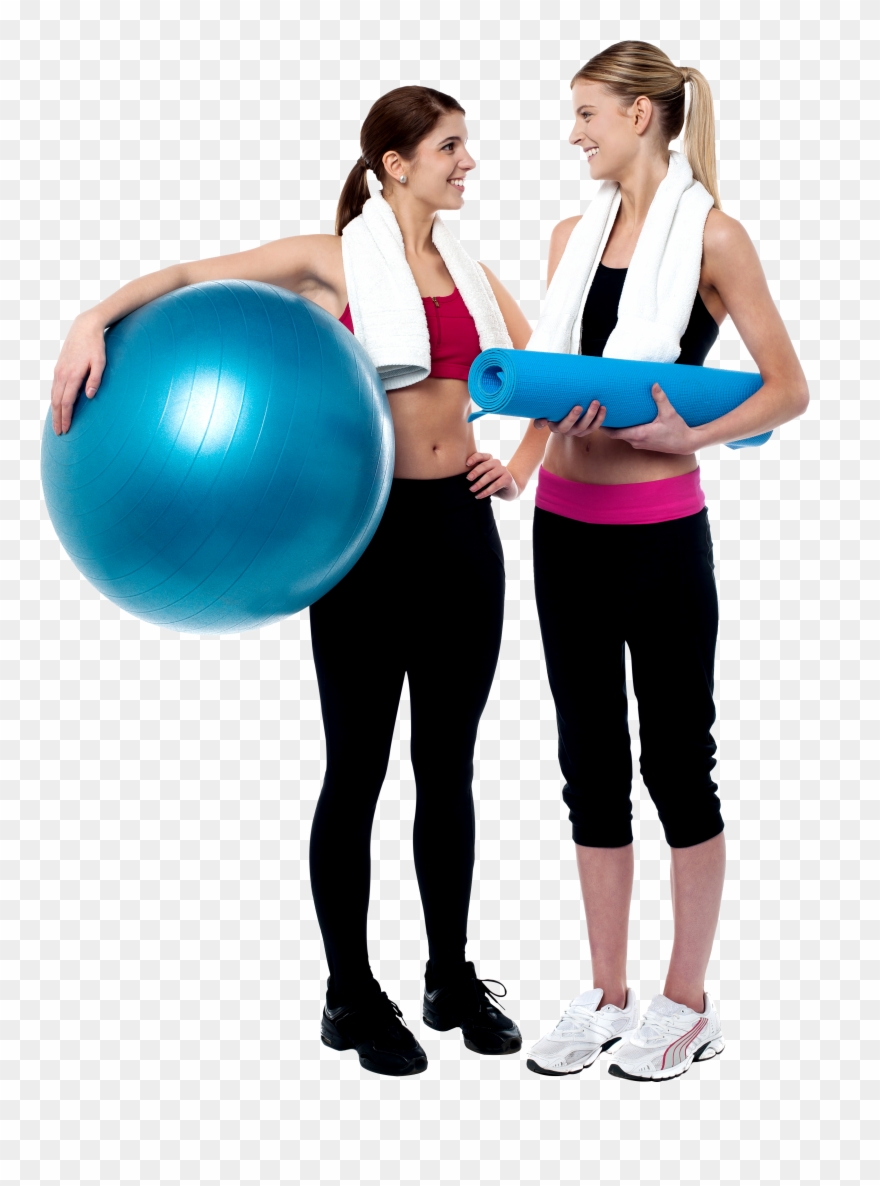 Fitness - Two Girls At The Gym Clipart