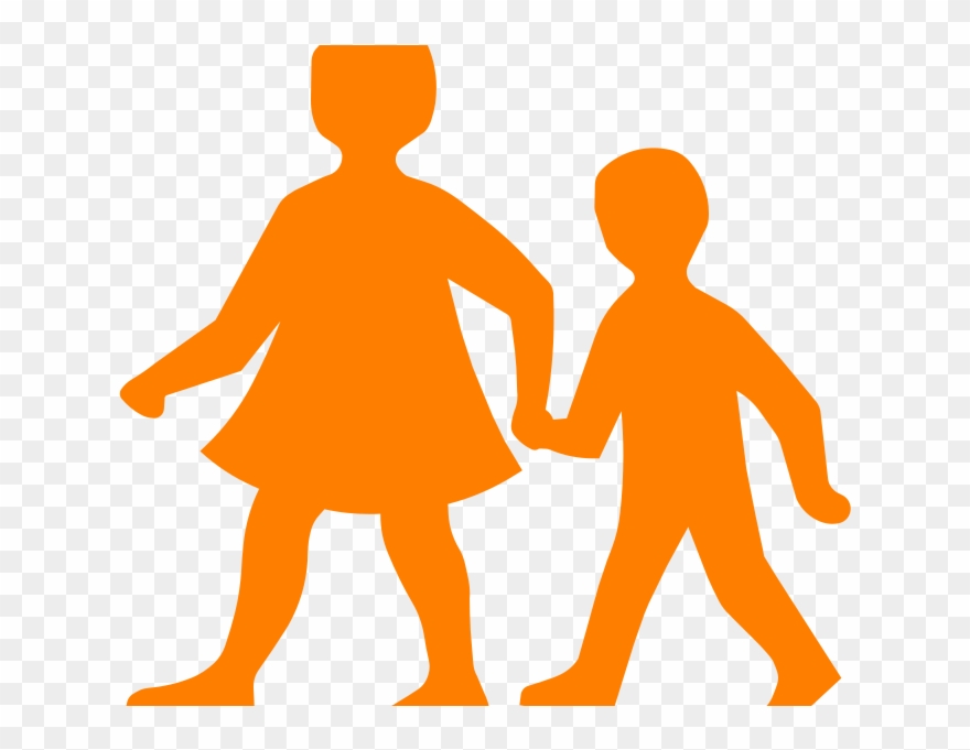 Children Holding Hands - Silhouette Children Clipart - Png Download