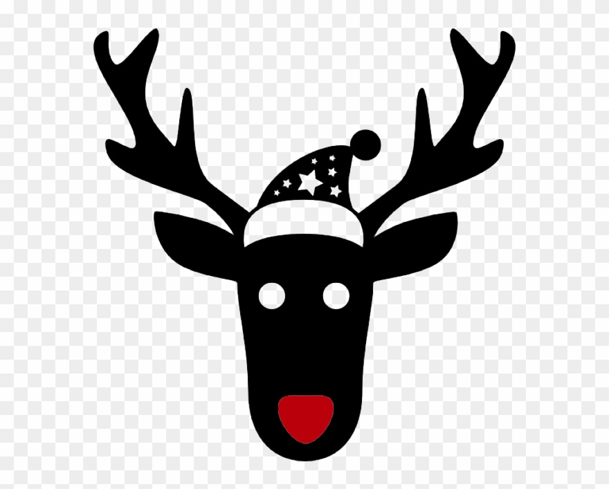 Rodeo Reindeer - Santa Claus Vector Black Png Clipart