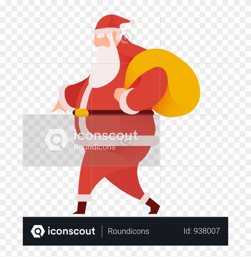 Sneaky Santa Illustration Full Screen - Cartoon Clipart