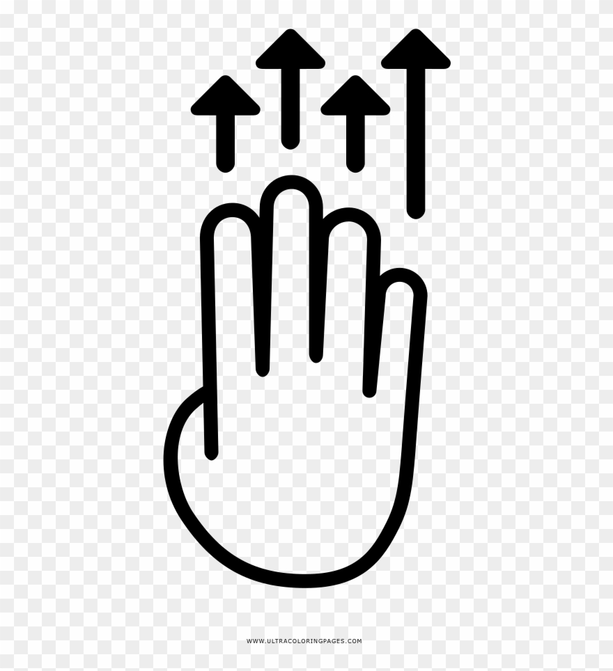 Four Finger Push Up Coloring Page - Sign Clipart