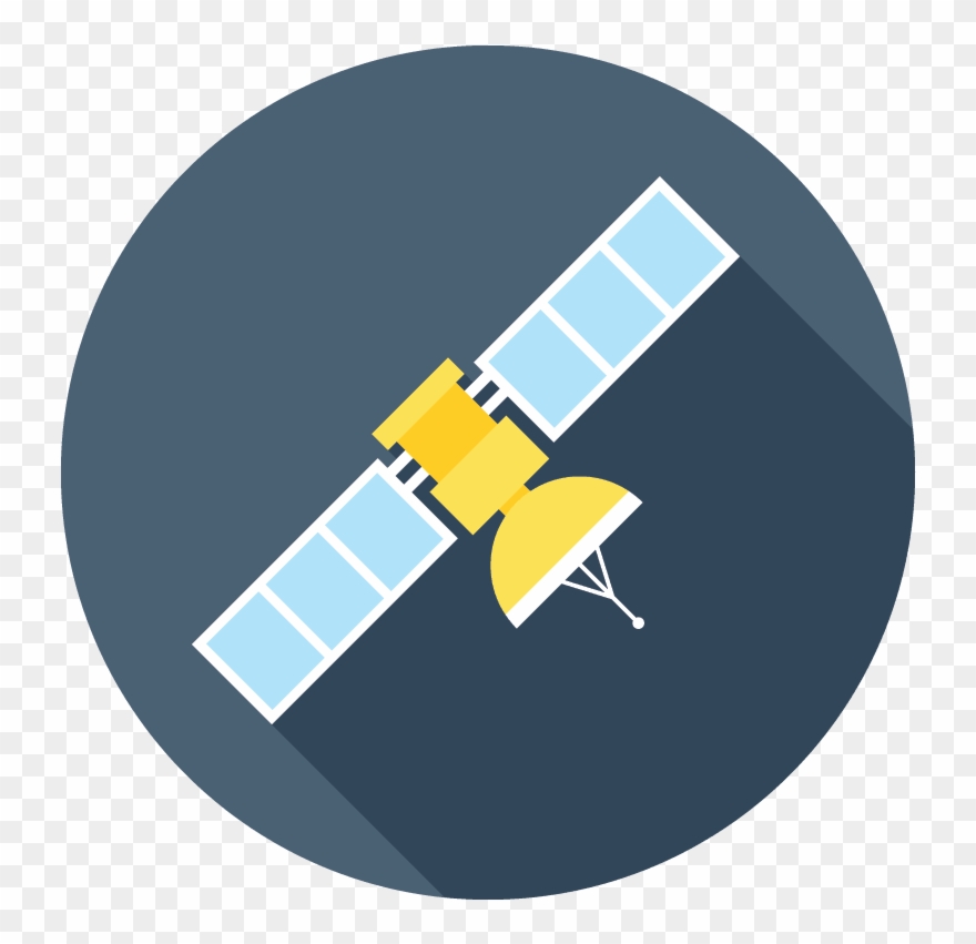 Flat Satellite Icon - Satellite Flat Icon Png Clipart