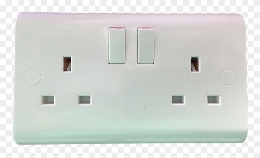 Double A Switch Socket Plastic White Ukew - Switch Clipart
