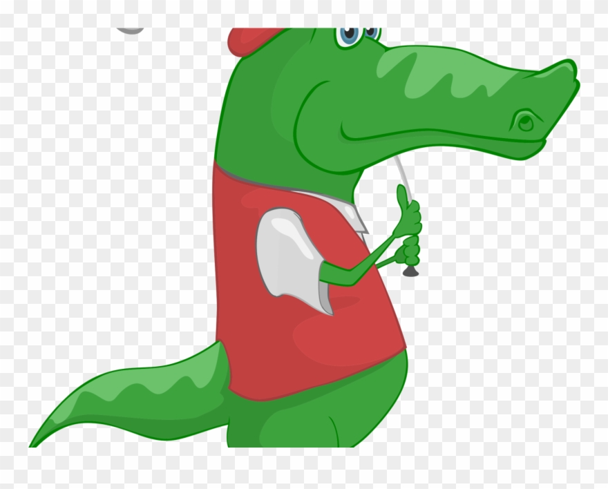 Crocodile Golfing Clipart
