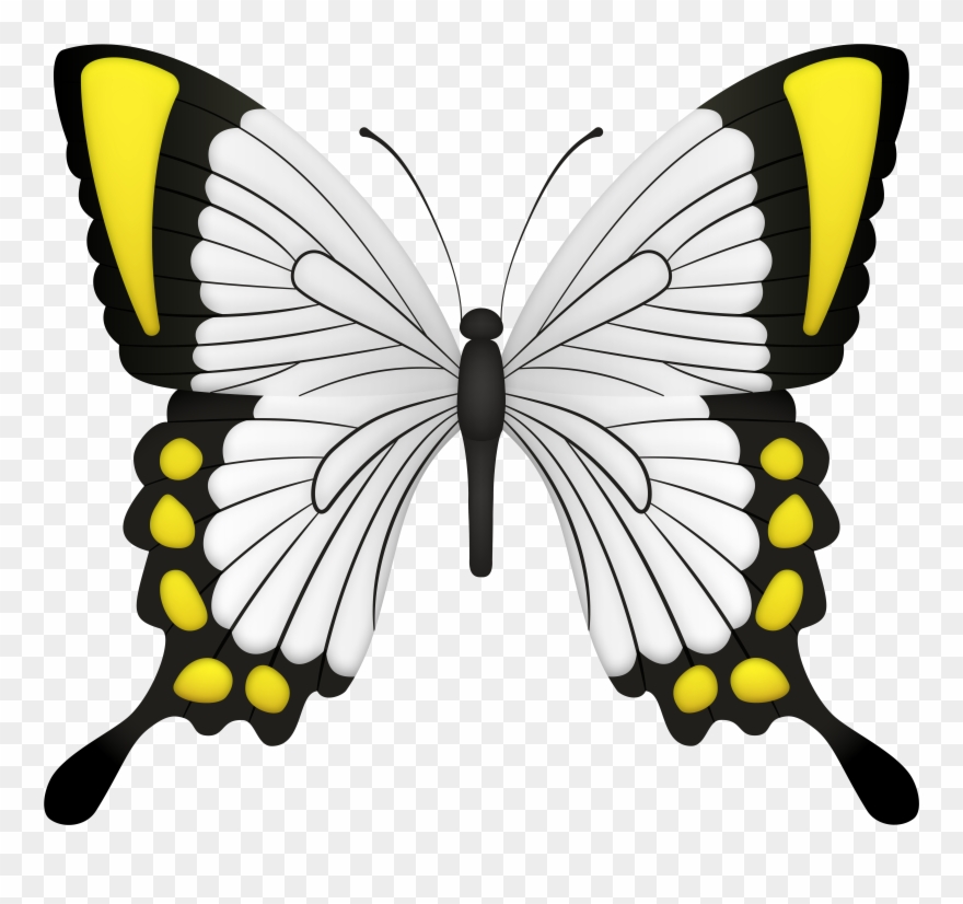Yellow Butterfly Deco Clipart Image - Png Download