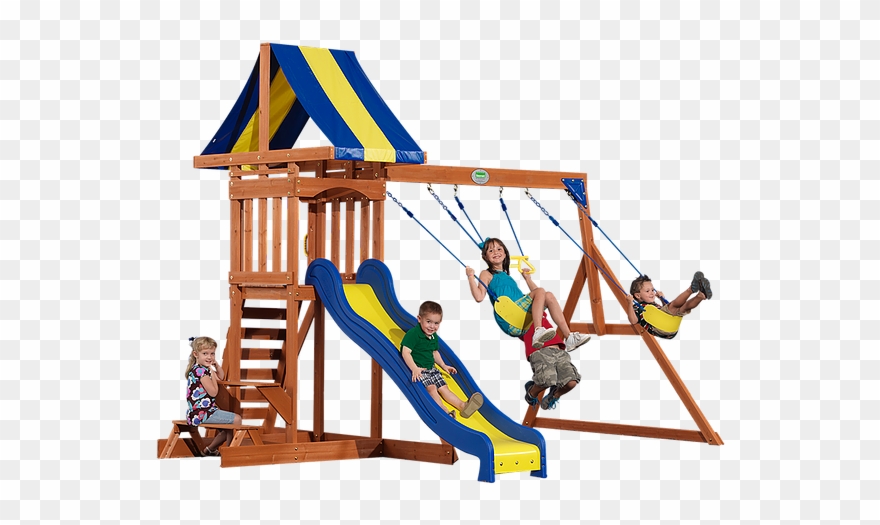 Providence Wooden Swing Set - Kids Slide Png Clipart