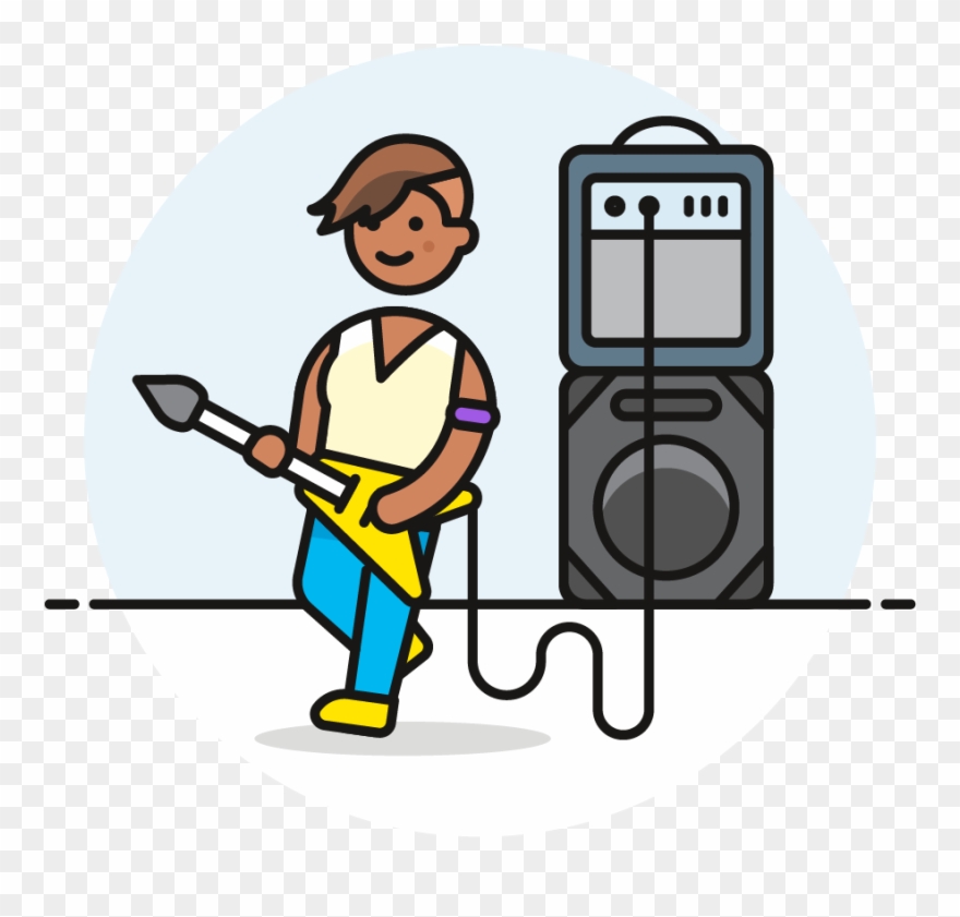 42 Guitarist Female African American Clipart