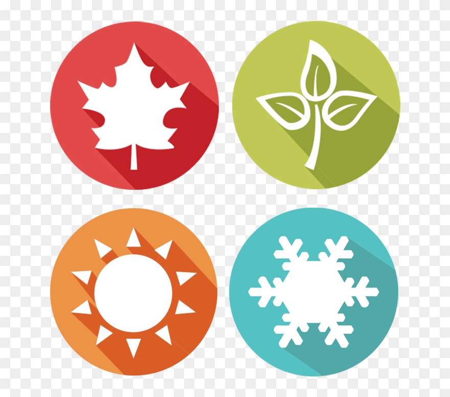 4 Seasons Pest Control Program - Snowflakes White On Red Clipart