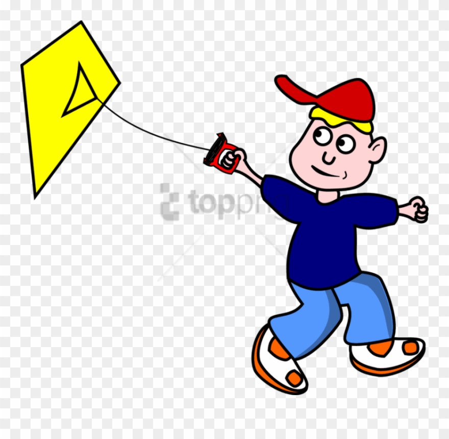 Free Png Two Boy Friends- Cartoon Flying A Kite Png - Animated Fly A Kite Clipart
