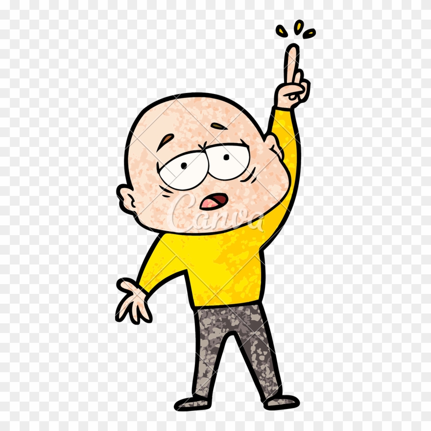 Bald Man With Idea Icons By Canva - Cartoon Cool Guy Clipart