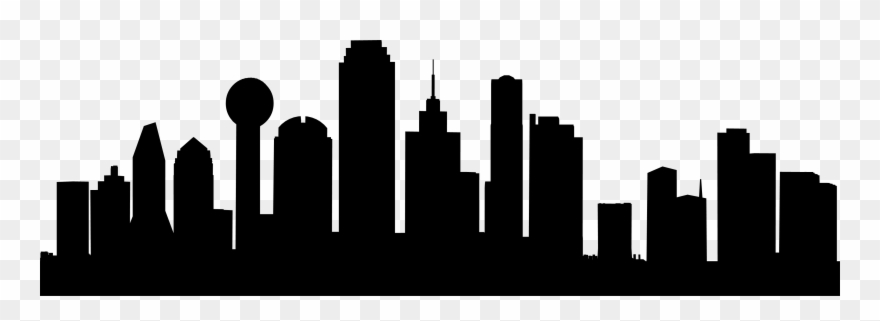 Dallas City Skyline Outline Clipart