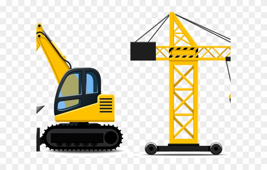 Crane Clipart Cartoon Construction - Construction Trucks Clip Art - Png Download