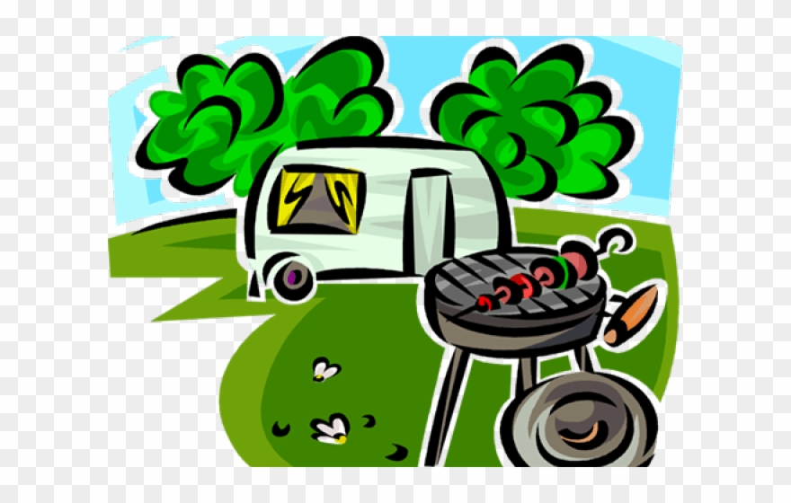 Campsite Clipart Travel Trailer - Png Download