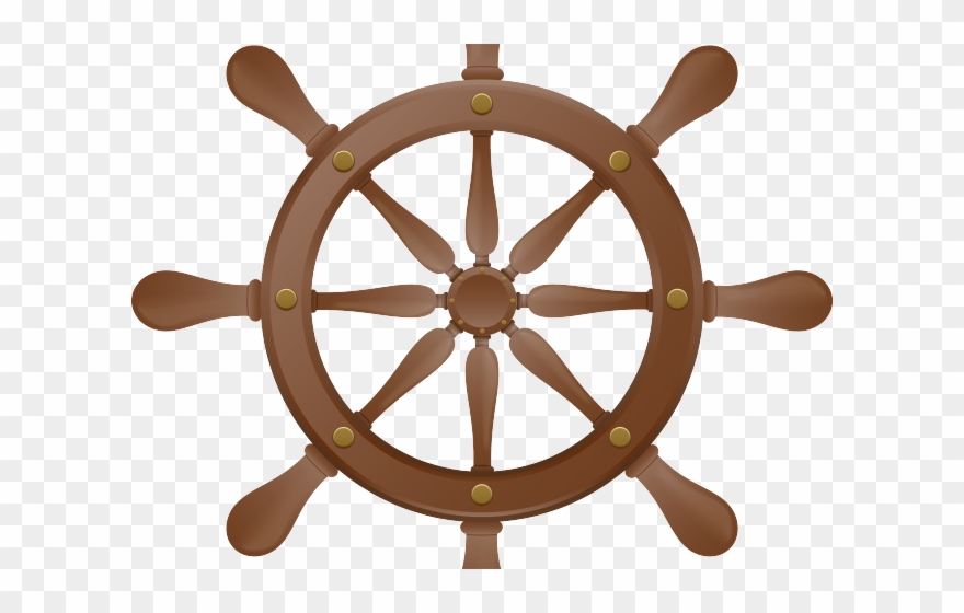 Wheel Clipart Pirate Boat - Boat Steering Wheel Vector - Png Download
