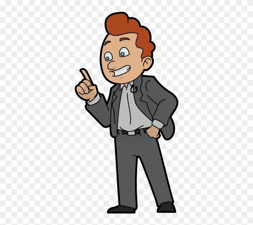 Happy Male Public Speaker Cartoon Clipart