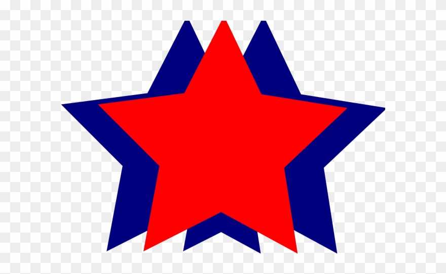 Falling Stars Clipart Fancy Star - White Blue And Red Star Png Transparent Png