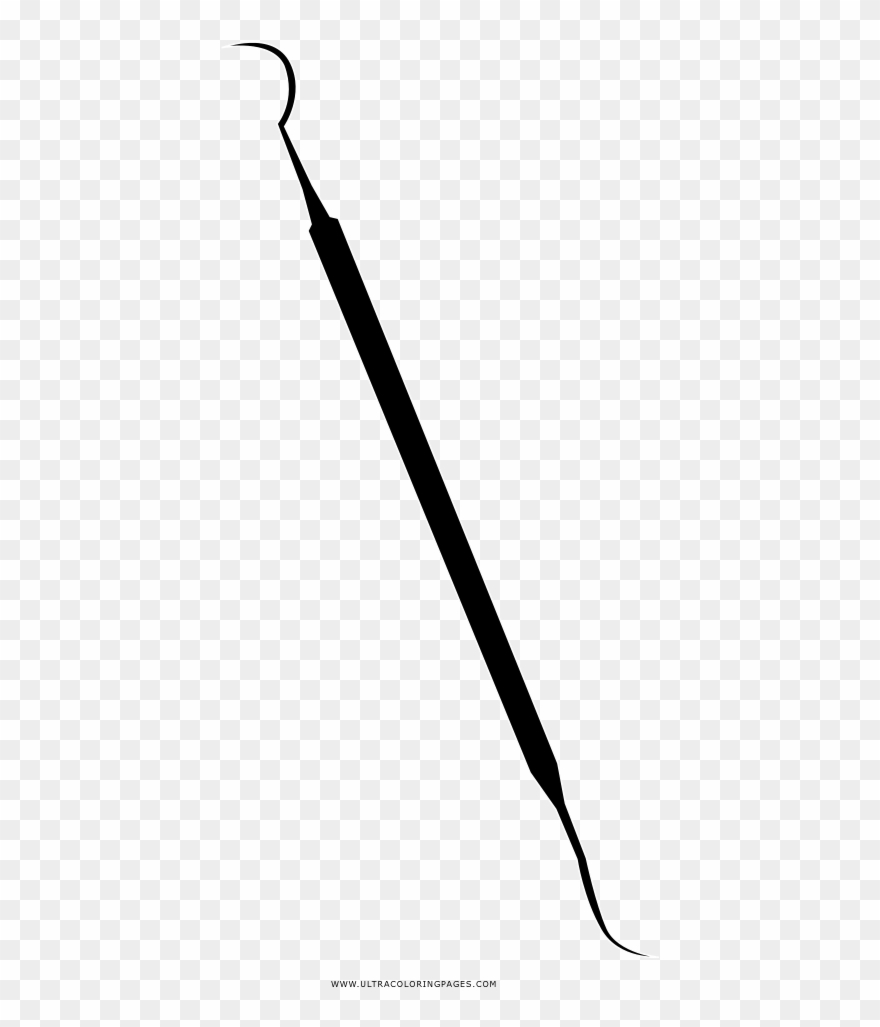 Dental Tool Coloring Page - Calligraphy Clipart