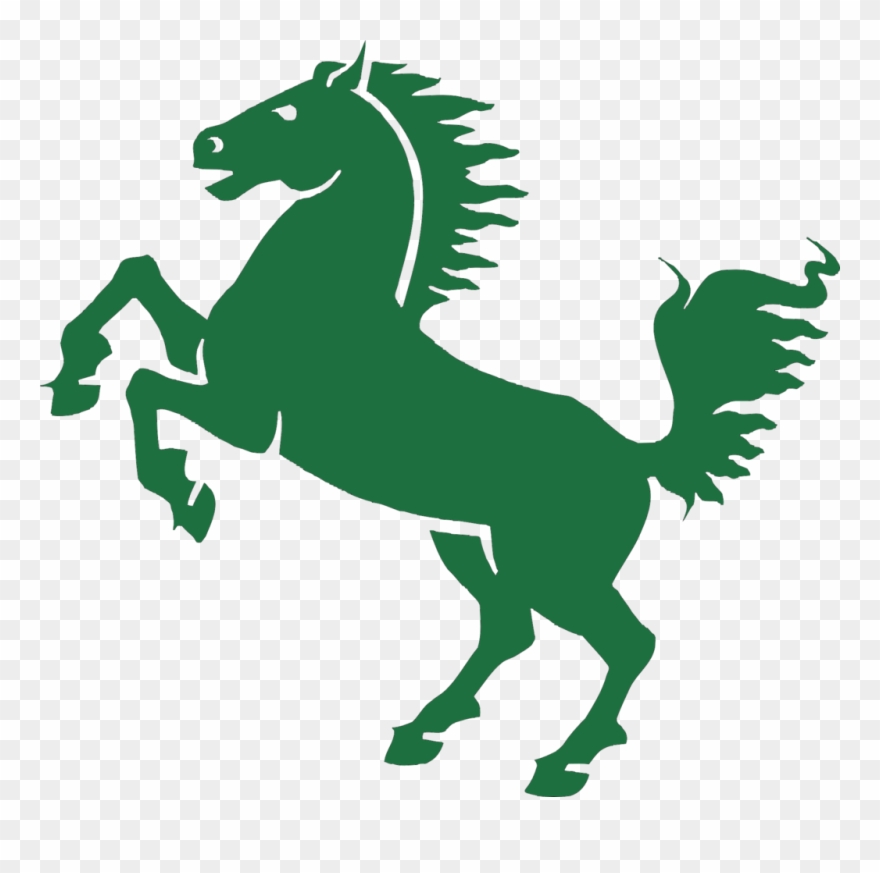 Horse Attacking Decal - Clip Art Black - Png Download